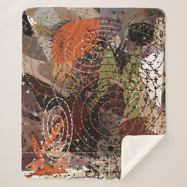 Couverture Sherpa Couleurs automnales Abstraites de la Terre (Devant)