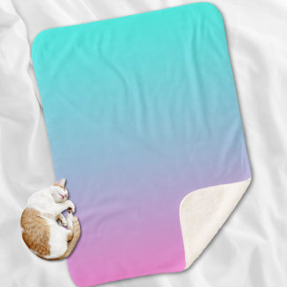 Couverture Sherpa Couleurs de sirène dégradé rose pourpre aquombre