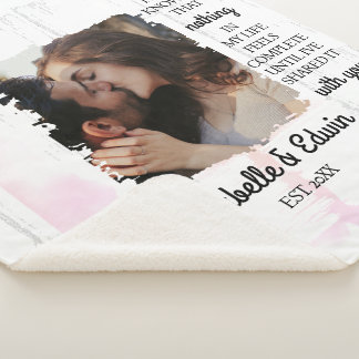 Couverture Sherpa Couple Couple photo personnalisée