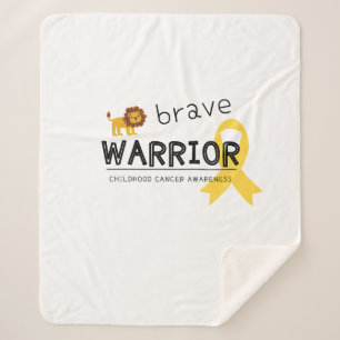 Couverture Sherpa courageux guerrier cancer de l'enfance Sherpa Blan