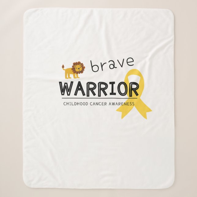 Couverture Sherpa courageux guerrier cancer de l'enfance Sherpa Blan (Devant)