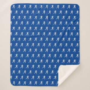 Couverture Sherpa Coureurs de marathon en bleu