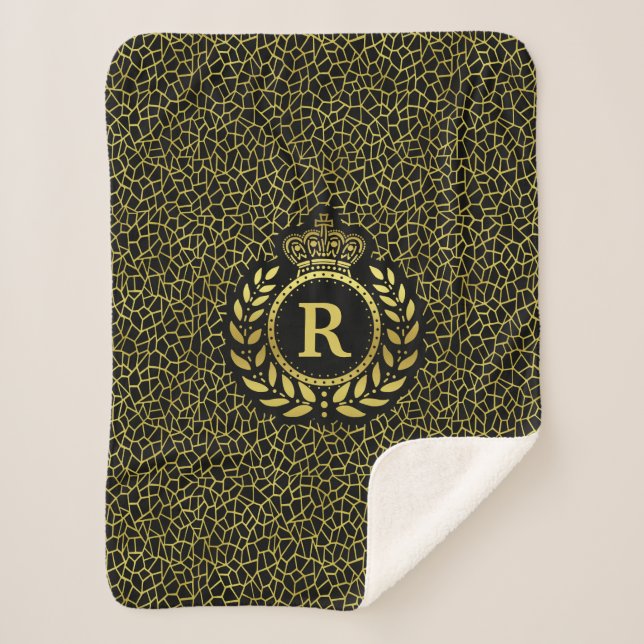 Couverture Sherpa Couronne royale Deco de guirlande de laurier de (Devant)