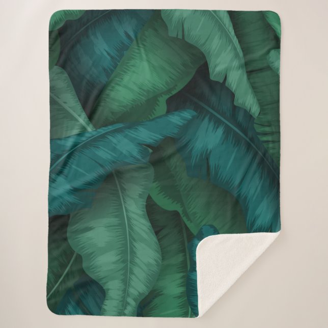 Couverture Sherpa Coussin Inspiré Par La Conception Forestière (Devant)