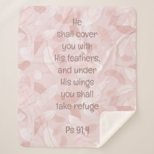 Couverture Sherpa Couvrez-Vous Avec Ses Plumes Bible Citation Ps 91: