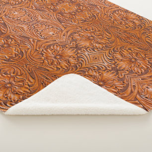 Couverture Sherpa Cowboy Rustique pays occidental à outils en cuir i