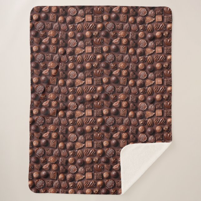 Couverture Sherpa Cozy Contemporary Sweet Trendy Chocolate Pattern (Devant)