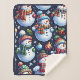 Couverture Sherpa Cozy Festive Snowman