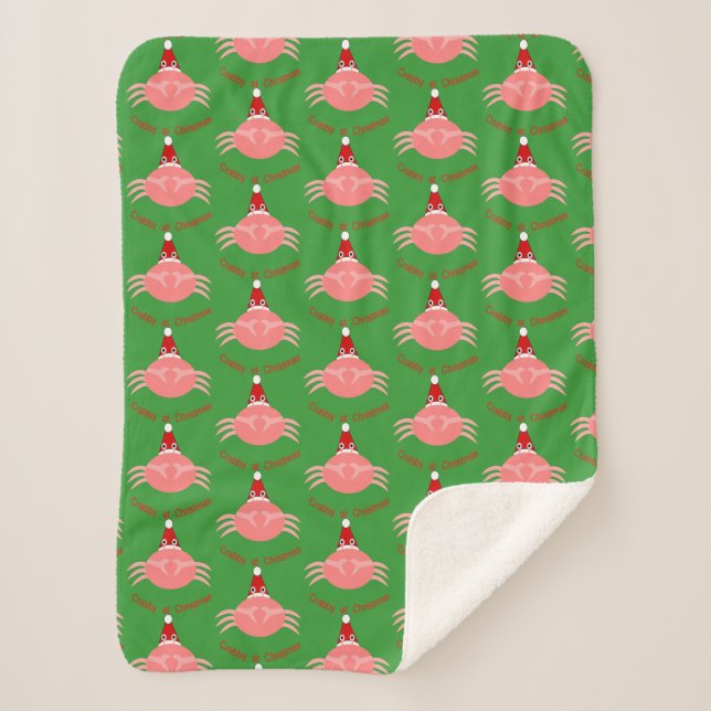 Couverture Sherpa Crabe de Noël Sherpa Blanche (Devant)