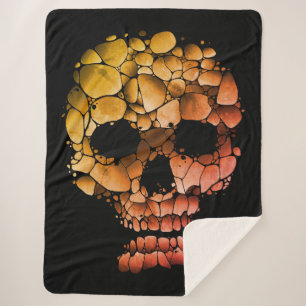 Couverture Sherpa Crâne de pierre – Unique art gothique inspiré des