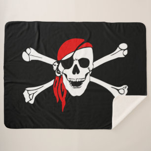 Couverture Sherpa Crâne pirate et os croisés