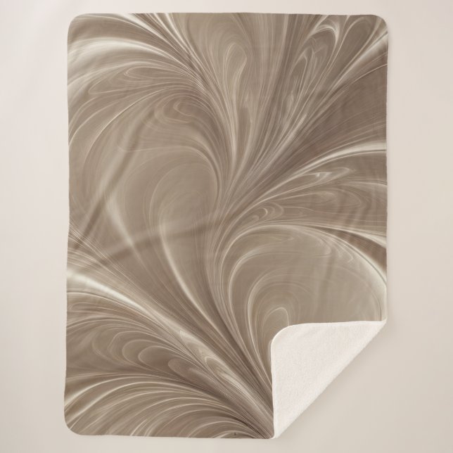 Couverture Sherpa Cream Swirl - Design Abstrait Beige doux (Devant)