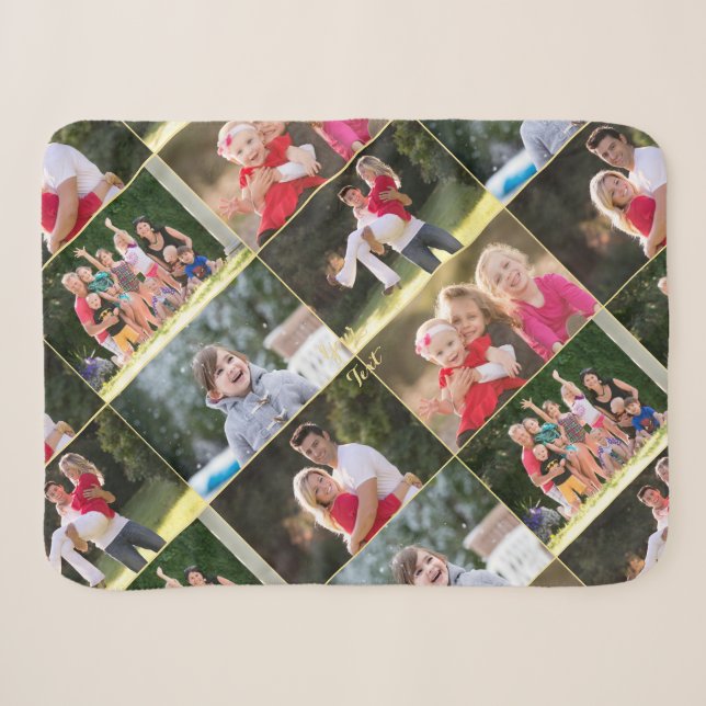 Couverture Sherpa Créer Famille Enfants Animaux Mariages 5 Photo Col (Devant (Horizontal))