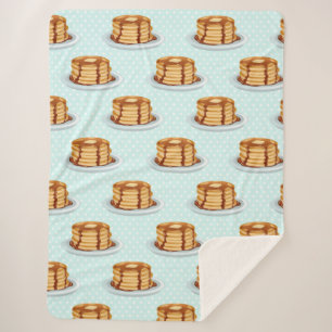 Couverture Sherpa Crêpes avec sirop d'érable et Motif Polkadot