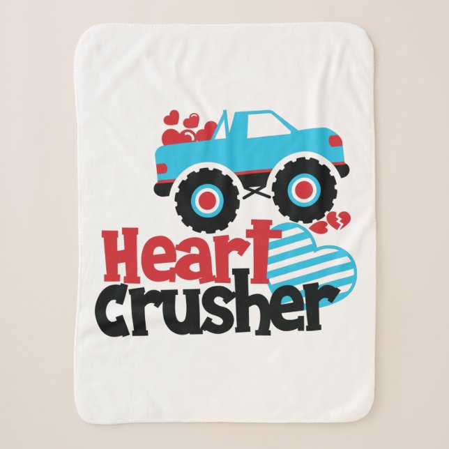 Couverture Sherpa Croisière Coeur de Camion Monster bleu Valentine (Devant)