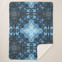 Croix Bleue Motif de la nature Sherpa Blanket