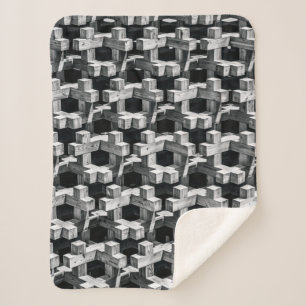 Couverture Sherpa Croix grise et noire