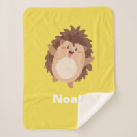 Cube Cartoon Hedgehog Blanket - série Hedgie Life