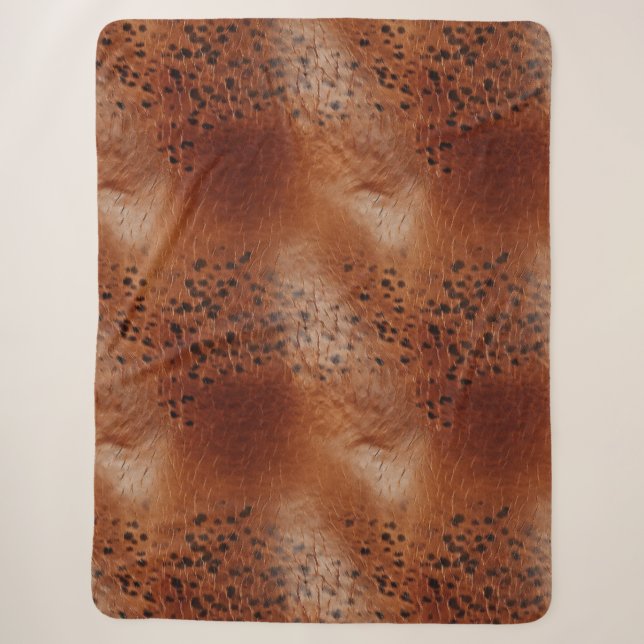 Couverture Sherpa Cuir Brown Faux (Devant)