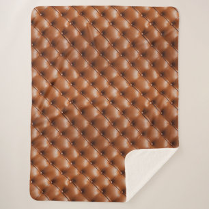 Couverture Sherpa Cuir Brown Faux (look cuir)