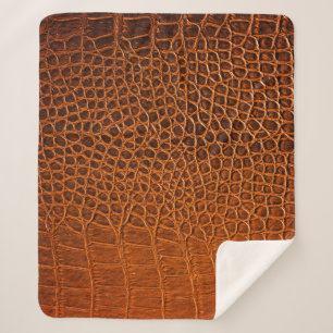 Couverture Sherpa Cuir de crocodile Brown