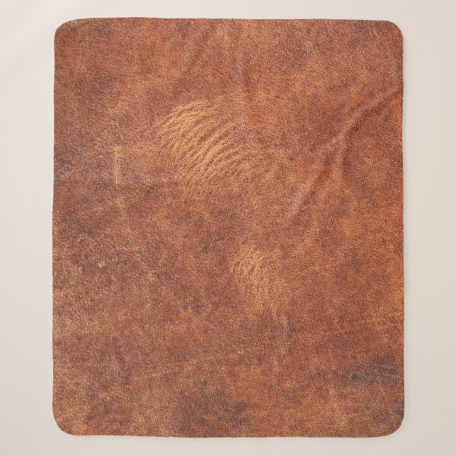 Couverture Sherpa cuir marron abstrait texture fond cuir, t (Devant)