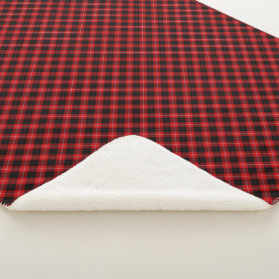 Couverture Sherpa Cunningham Tartan rouge noir