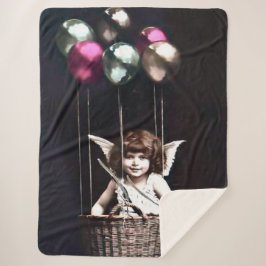 Couverture Sherpa Cupid vintage