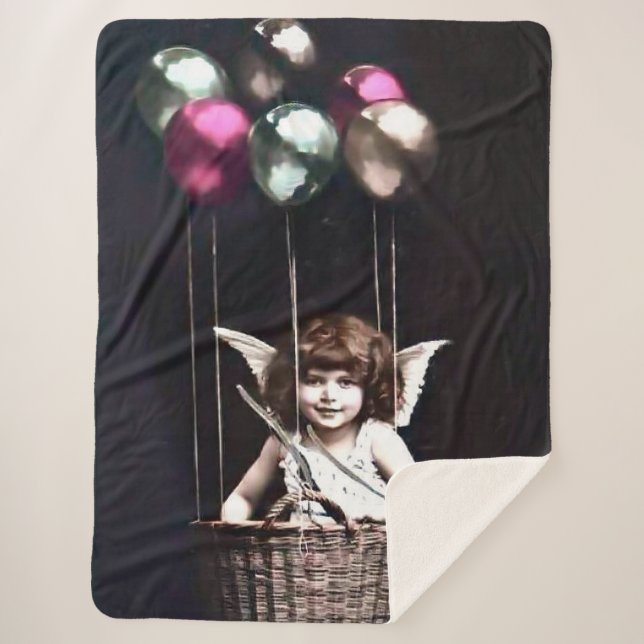 Couverture Sherpa Cupid vintage (Devant)
