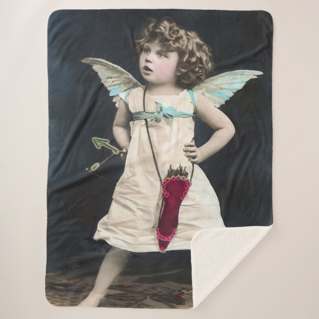 Couverture Sherpa Cupidon en colère (Devant)