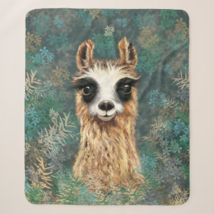 Couverture Sherpa Curieux Llama Bébé - Cute -