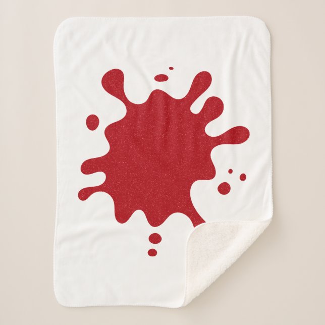 Couverture Sherpa Custom Tomato Red Splash Blanket – White Base (Devant)