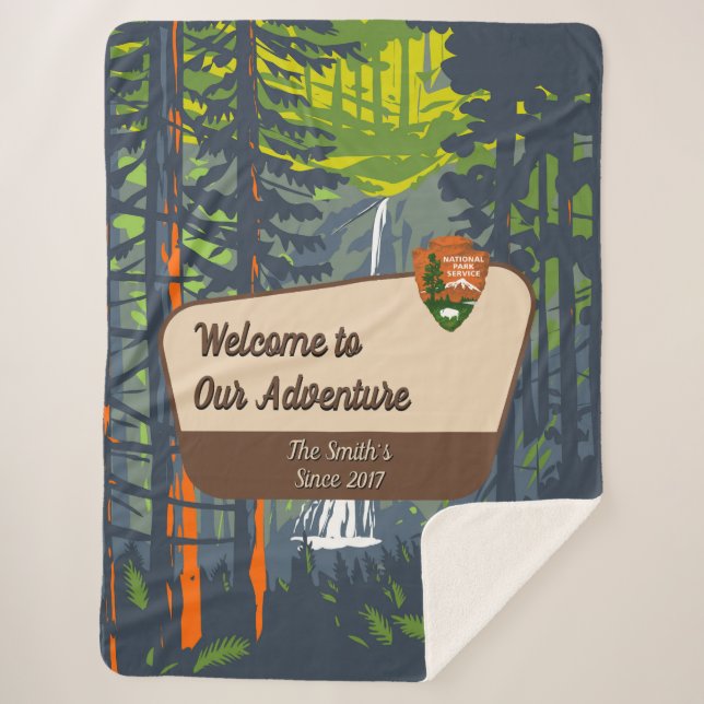 Couverture Sherpa Customize Marymere Falls Family Camping Adventure (Devant)