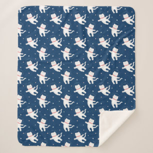 Couverture Sherpa Cute Animaux Astronautes Sherpa Blanket