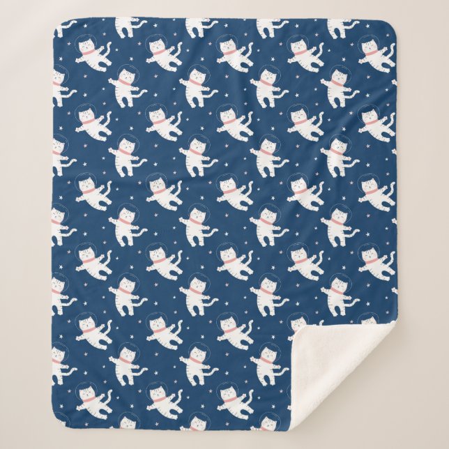 Couverture Sherpa Cute Animaux Astronautes Sherpa Blanket (Devant)