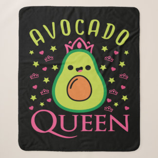 Couverture Sherpa Cute Avocado Queen with Heart Keto Girl Cooking 