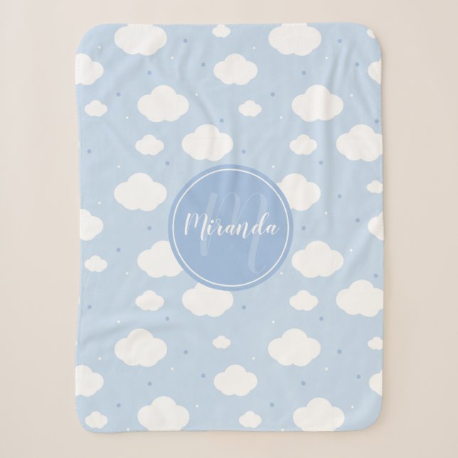 Couverture Sherpa Cute Blue Sky (Devant)