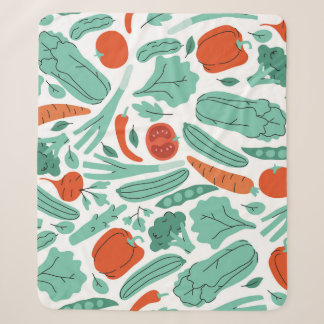 Couverture Sherpa Cute Cartoon Food : Motif de légumes vibrants