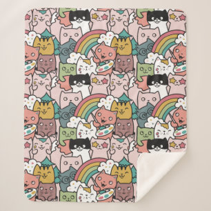 Couverture Sherpa Cute Cats Sherpa Blanket