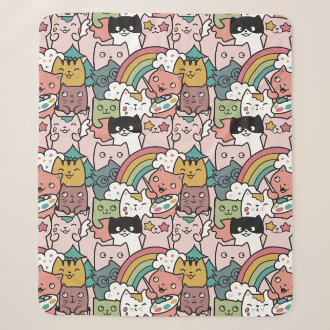 Couverture Sherpa Cute Cats Sherpa Blanket (Devant)