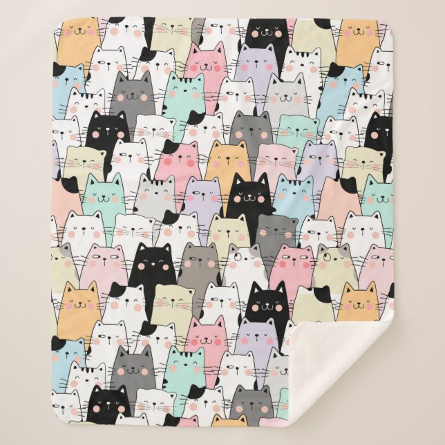 Couverture Sherpa Cute Cats Sherpa Blanket (Devant)