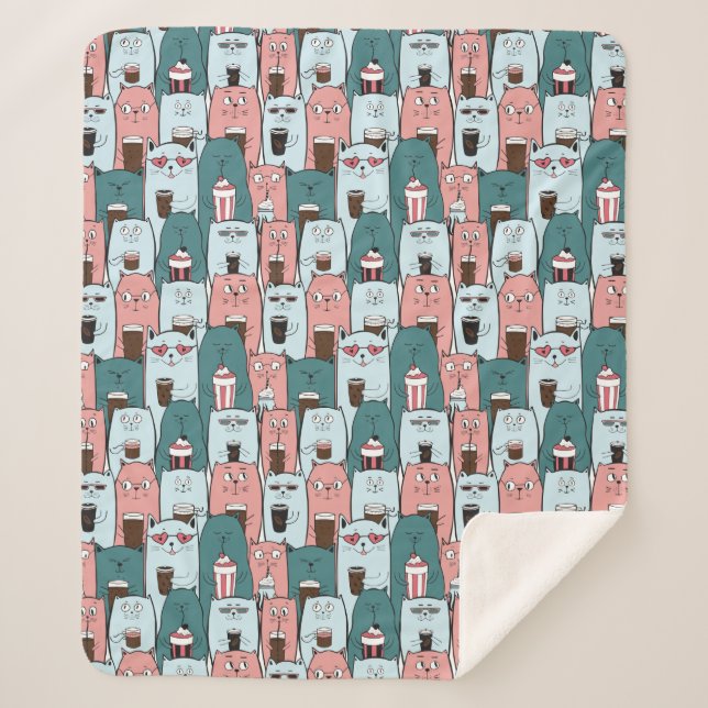 Couverture Sherpa Cute Cats Sherpa Blanket (Devant)