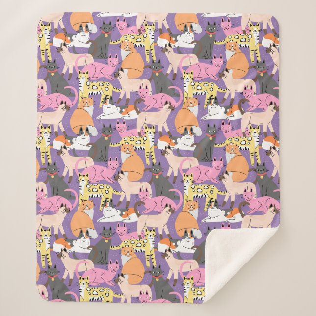 Couverture Sherpa Cute Cats Sherpa Blanket (Devant)