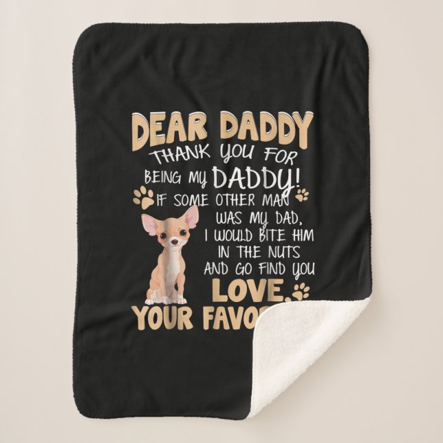 Couverture Sherpa Cute Chihuahua | Dear Daddy Venin Idea Father's Da (Devant)