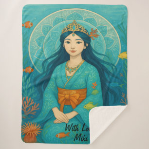 Couverture Sherpa Cute Cute Whismusical Underwater Princesse