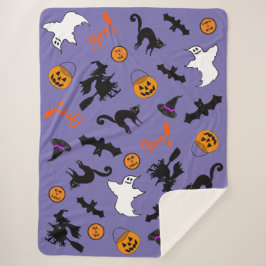 Couverture Sherpa Cute éffrayante Halloween Sherpa Fleece Blanche