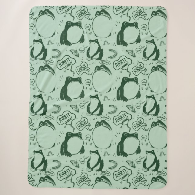 Couverture Sherpa Cute Grenouille Blanket - Grenouille triste - Japo (Devant)