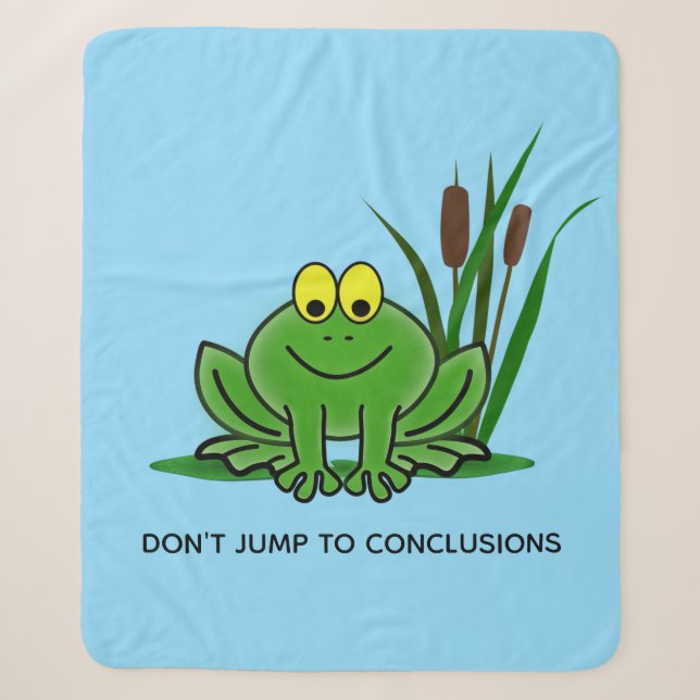 Couverture Sherpa Cute Grenouille verte Conception Sherpa Blanche (Devant)