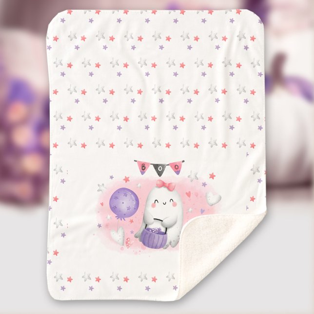 Couverture Sherpa Cute Halloween Baby Sherpa Blanket Girl (Cute Halloween Baby Sherpa Blanket Girl)