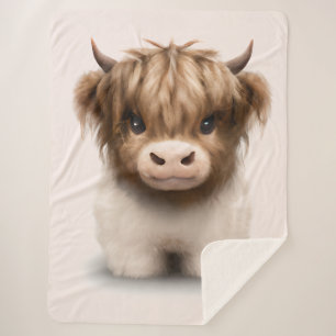 Couverture Sherpa Cute Highlands Scottish Cow